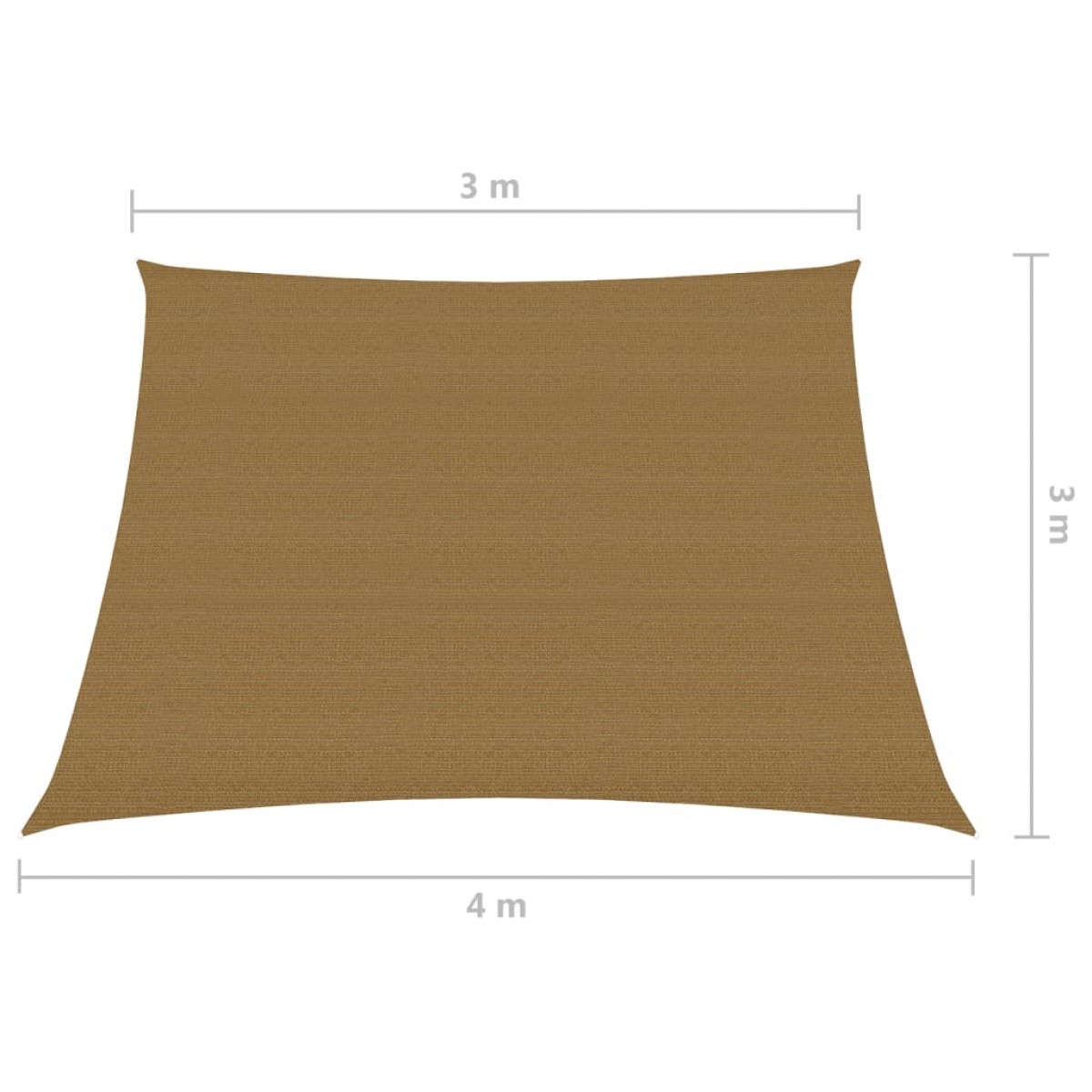 Πανί Σκίασης Taupe 3 x 4 x 3 μ. από HDPE 160 γρ./μ²